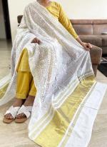 Silk White Traditional Wear Printed Dupatta